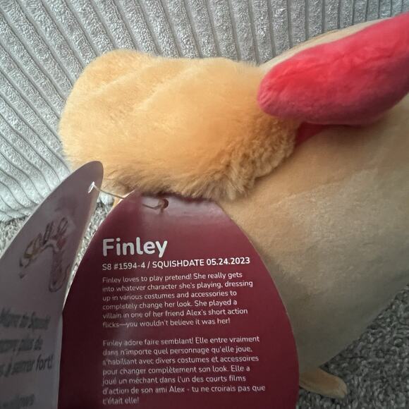 Finley Squishmallow Doll Golden Retriever 8” New with Tags Kelly‎ Toys Dog Toy - Picture 5 of 5